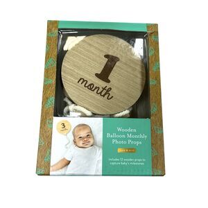 Baby Monthly Milestone Wooden Balloon Photo Props by Kate & Milo